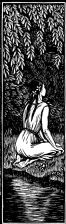 wood-engraving original print: Chloe Watches for Daphnis and Chloe